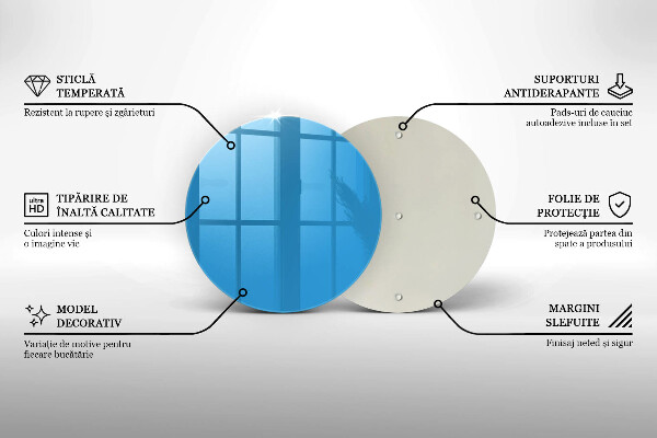 De vidrio templado Color azul