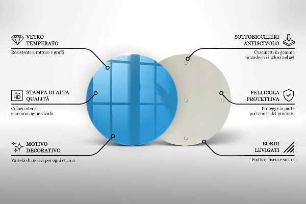 De vidrio templado Color azul