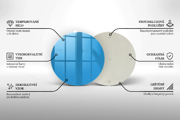 De vidrio templado Color azul