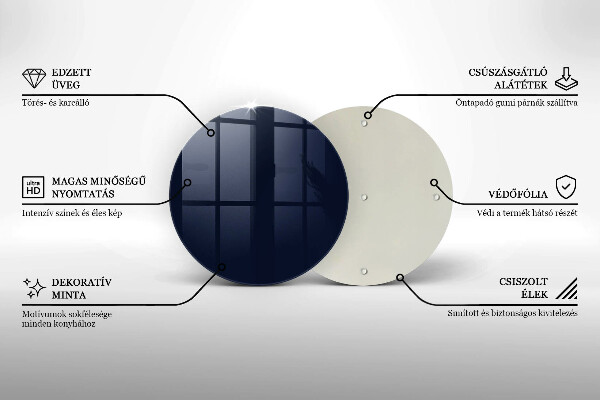 De vidrio templado Azul marino