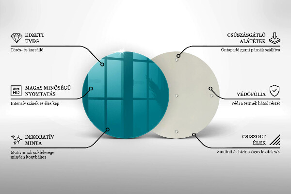 De vidrio templado Turquesa
