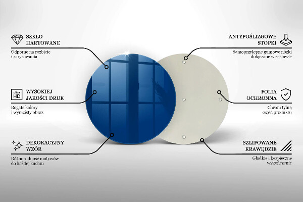 De vidrio templado Color azul