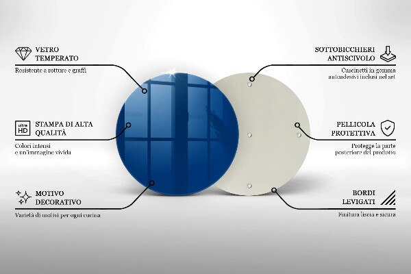 De vidrio templado Color azul
