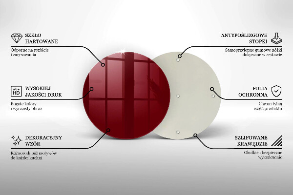 De vidrio templado Color burdeos