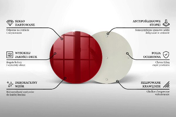 De vidrio templado Color rojo