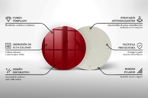 De vidrio templado Color rojo