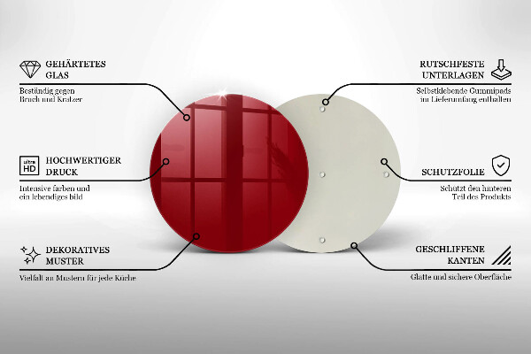 De vidrio templado Color rojo