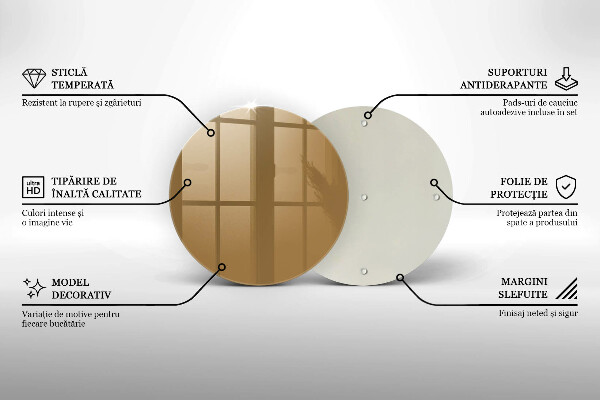 De vidrio templado Color beige