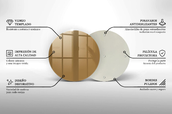 De vidrio templado Color beige