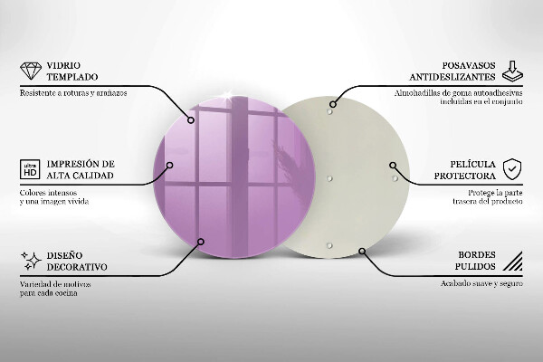 De vidrio templado Color violeta