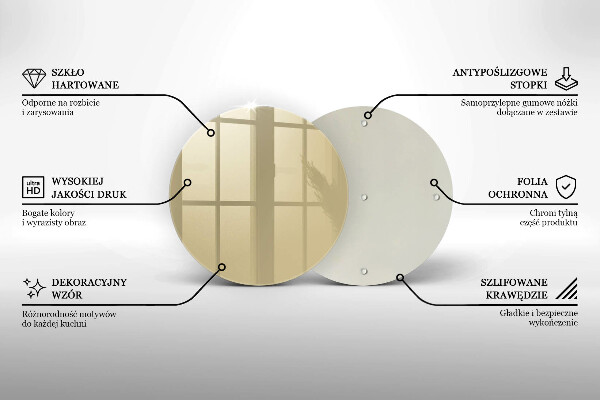 De vidrio templado Color beige