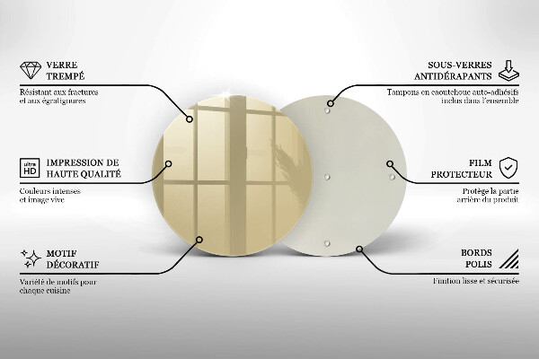 De vidrio templado Color beige