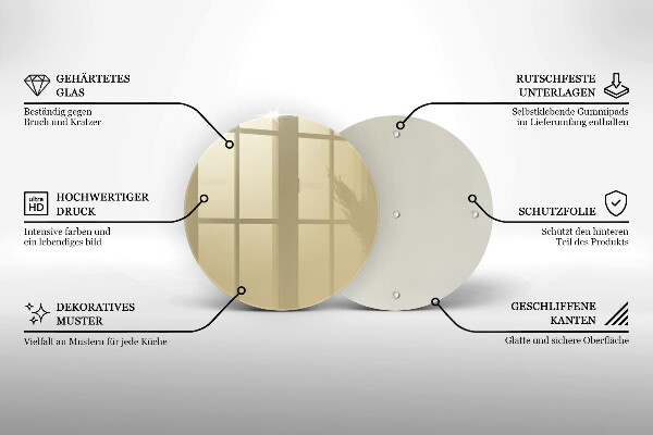 De vidrio templado Color beige