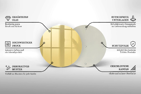 De vidrio templado Amarillo
