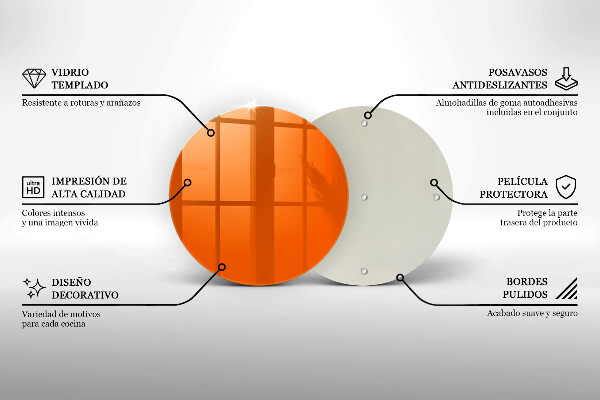 De vidrio templado Color naranja