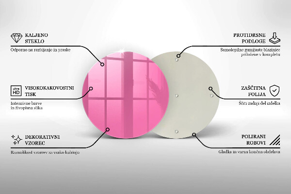 De vidrio templado Color rosa