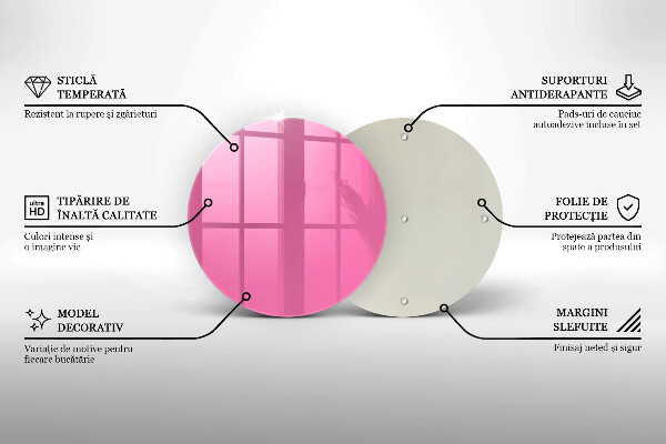 De vidrio templado Color rosa