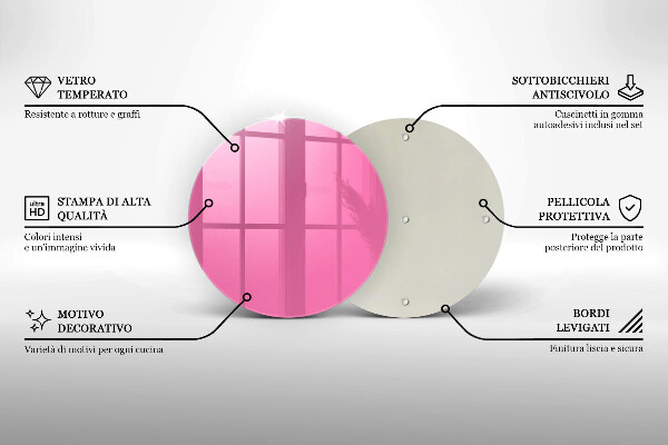 De vidrio templado Color rosa