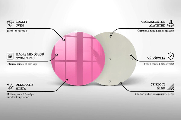 De vidrio templado Color rosa