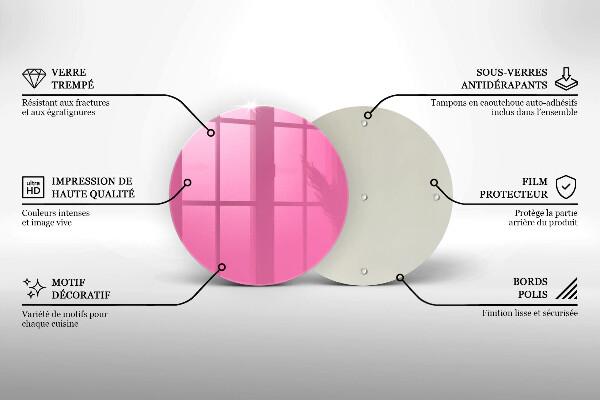 De vidrio templado Color rosa