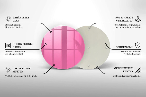 De vidrio templado Color rosa