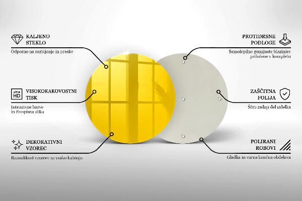 De vidrio templado Amarillo