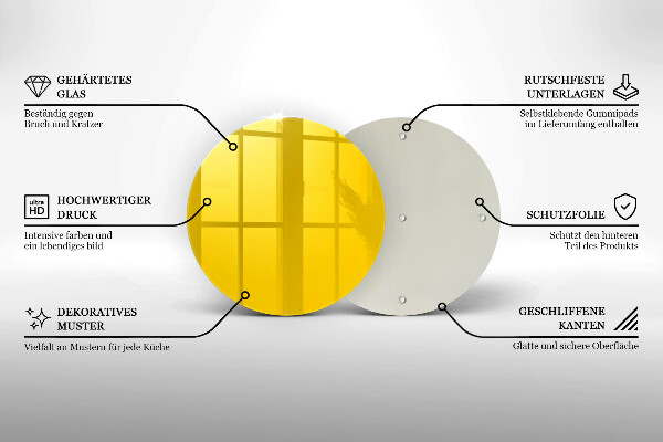 De vidrio templado Amarillo