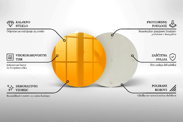 De vidrio templado Color amarillo oscuro