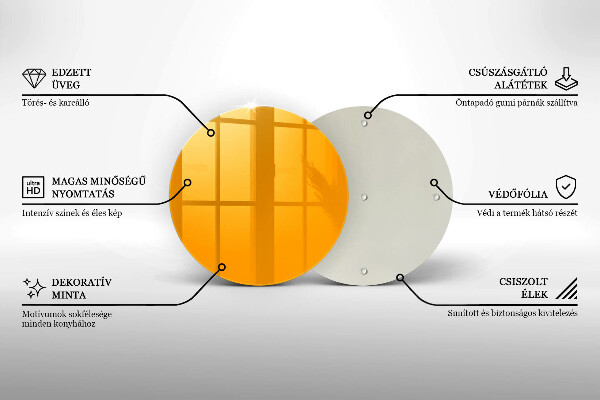 De vidrio templado Color amarillo oscuro