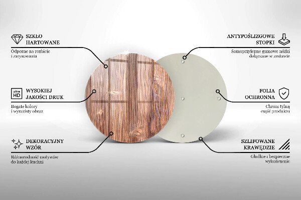De vidrio templado Madera natural