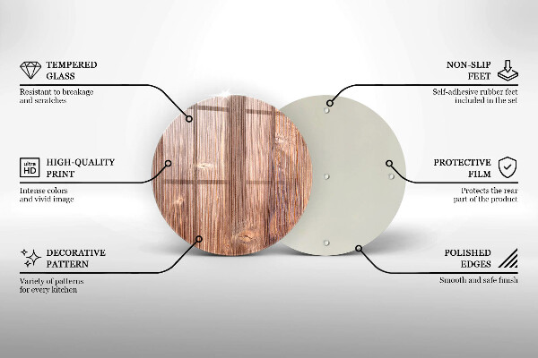 De vidrio templado Madera natural