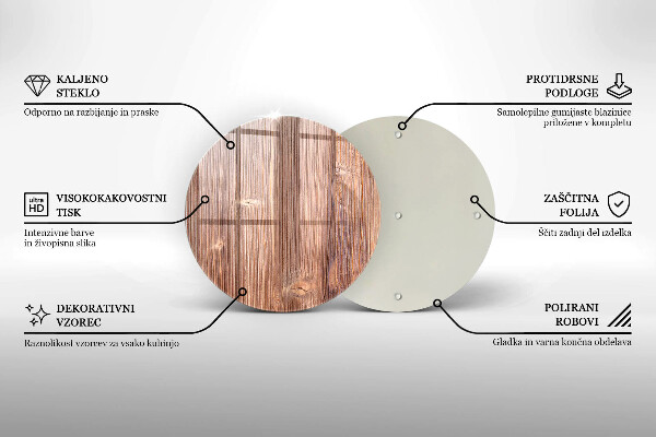 De vidrio templado Madera natural