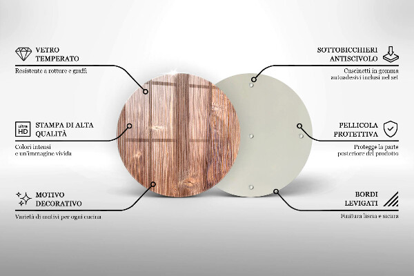 De vidrio templado Madera natural
