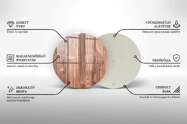 De vidrio templado Madera natural