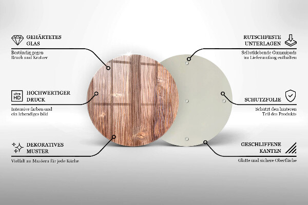 De vidrio templado Madera natural