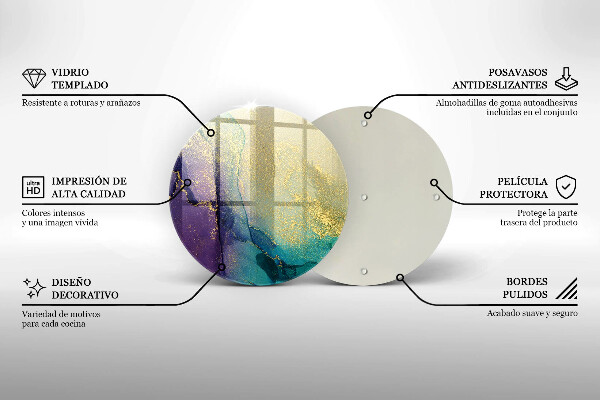 De vidrio templado Fondo con oro