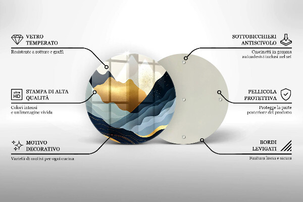 De vidrio templado Montañas abstractas