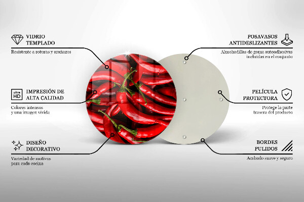 De vidrio templado Pimientos picantes