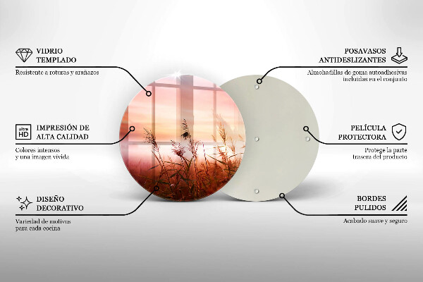 De vidrio templado Paisaje de campos de hierba