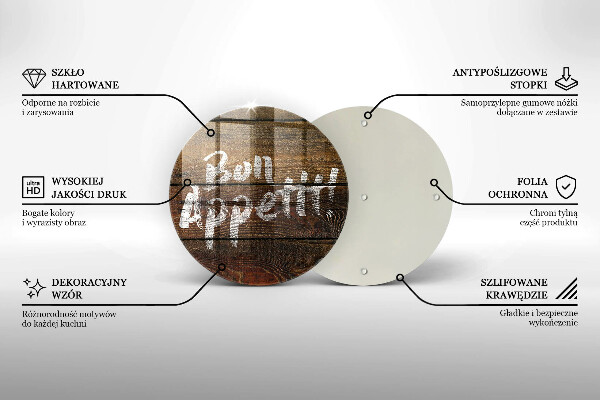 De vidrio templado Tableros de inscripción bon appetit