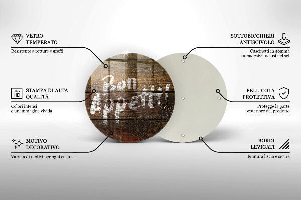 De vidrio templado Tableros de inscripción bon appetit