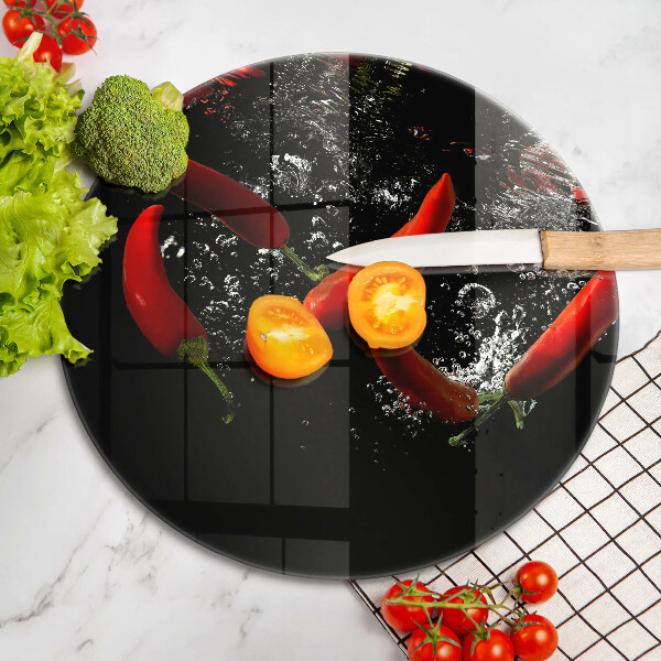 De vidrio templado Chiles en agua