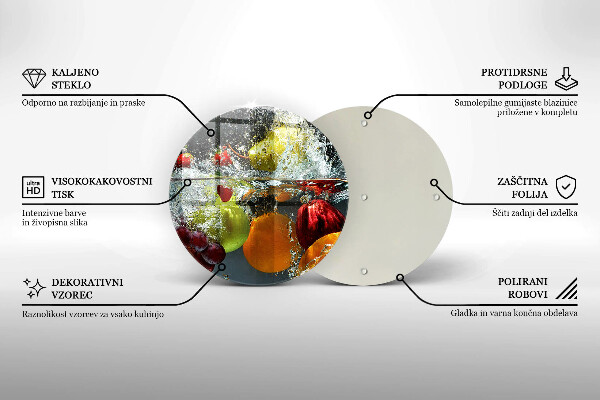 De vidrio templado Fruta jugosa en agua