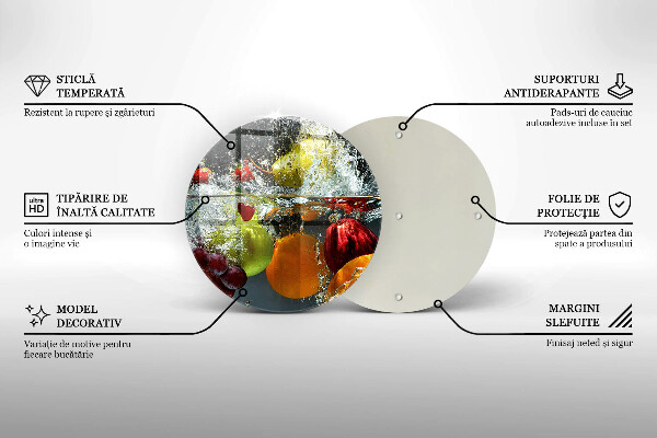 De vidrio templado Fruta jugosa en agua