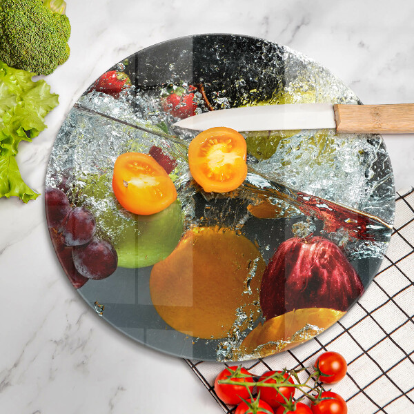 De vidrio templado Fruta jugosa en agua