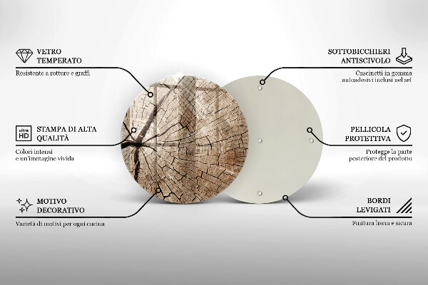 De vidrio templado Sección transversal de un árbol