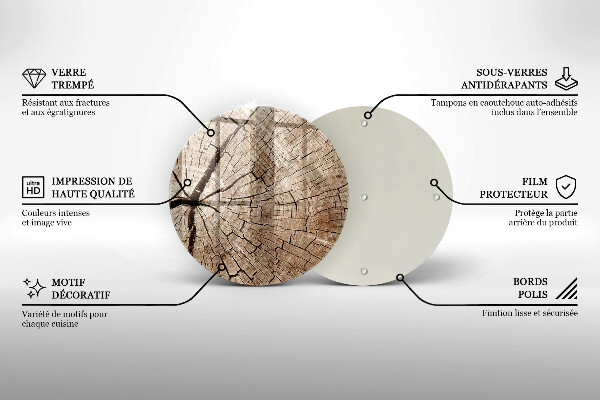 De vidrio templado Sección transversal de un árbol