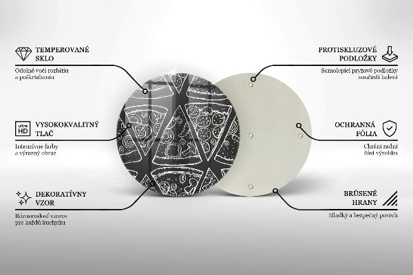 De vidrio templado Ilustración de pizza