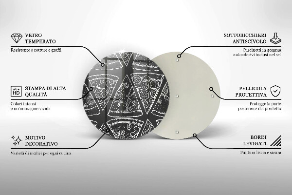 De vidrio templado Ilustración de pizza