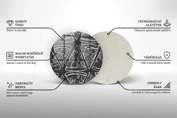 De vidrio templado Ilustración de pizza